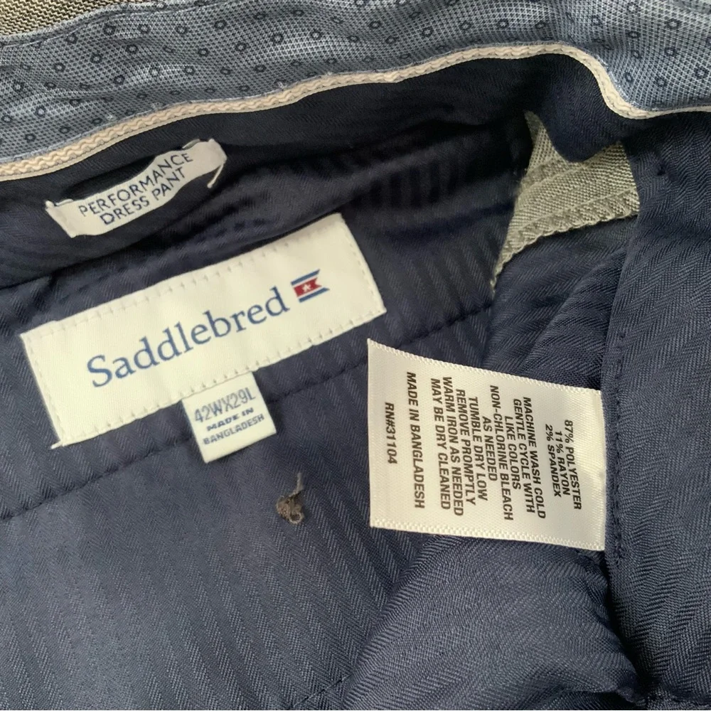Saddlebred Traveler 42x29 Dress Pants Gray Comfort Flex No Iron Flat Front New